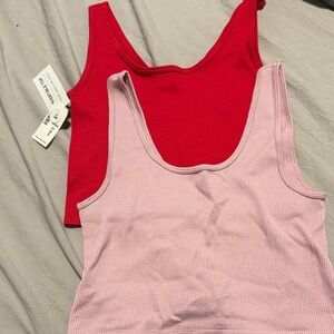 Aeropostale Red and Pink Tank Tops